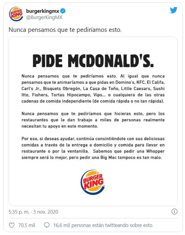 Burger King Mexico Pide Comprar A Mcdonald S En Apoyo Por Pandemia