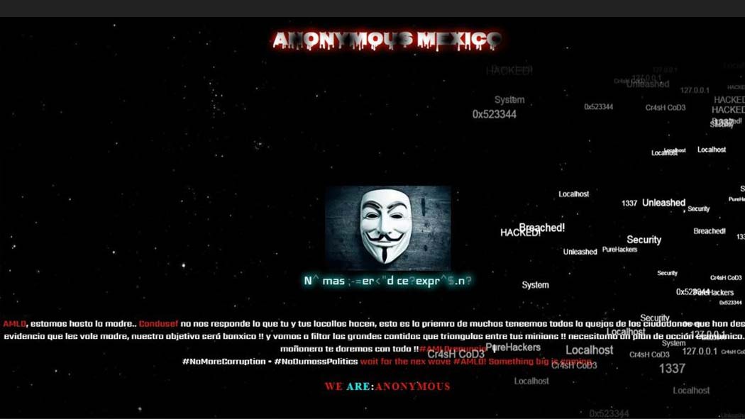 Primero fue el sitio de Conapred y ahora el de Condusef. Con el primero, un grupo identificado como Anonymous Iberoamerica se apoderó del sitio principal de la dependencia, pero en la tarde de este 6 de julio, otro más identificado como Anonymous México se ha hecho con el la página principal de Condusef.