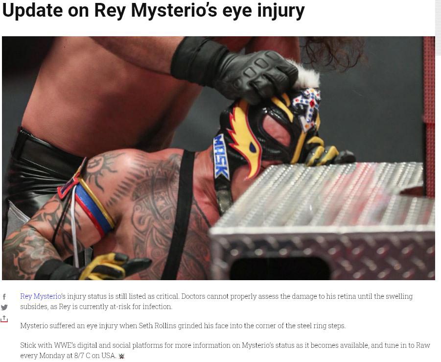 Rey Mysterio en estado critico WWE dice si Dave Meltzer dice FALSO