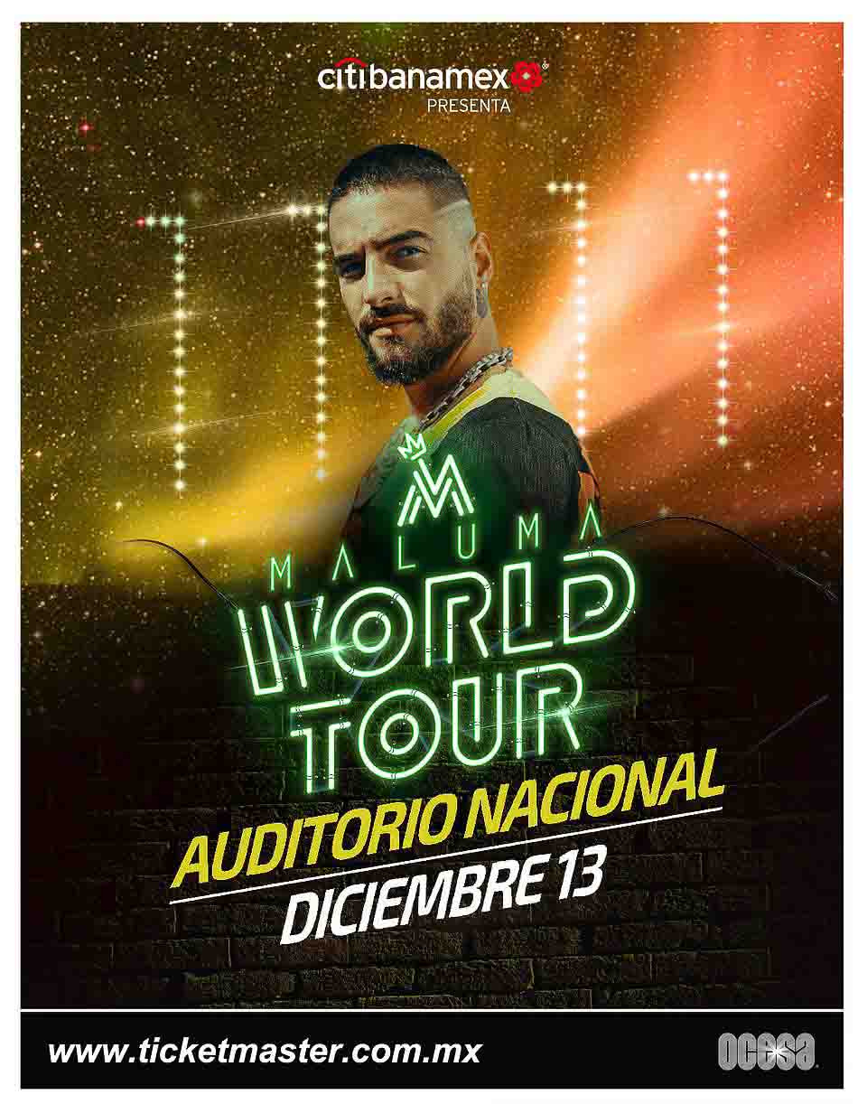 Maluma regresa con todo al Auditorio Nacional con su Word TourConciertos