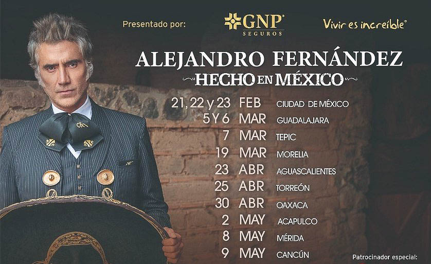 Alejandro Fernández anuncia tres nuevas fechas en el Auditorio Nacional