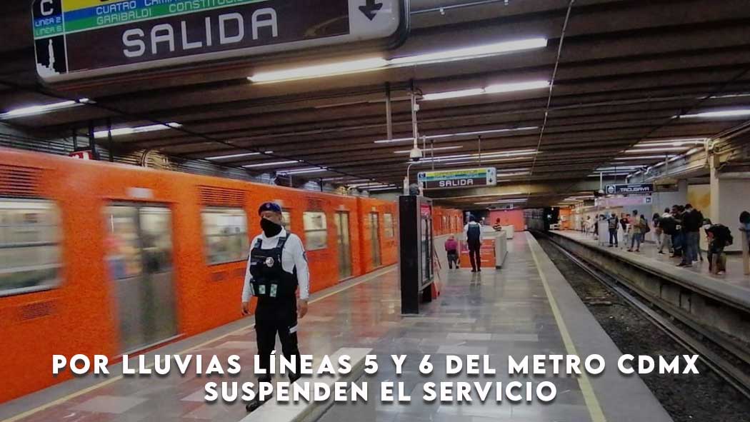 Las Líneas 5 y 6 del Sistema de Transporte Colectivo (STC) Metro suspendieron su servicio este viernes debido a filtraciones de agua, producto de la acumulación pluvial por las lluvias que afectan a la Ciudad de México. La Línea 6 reanudó sus funciones tras una hora.